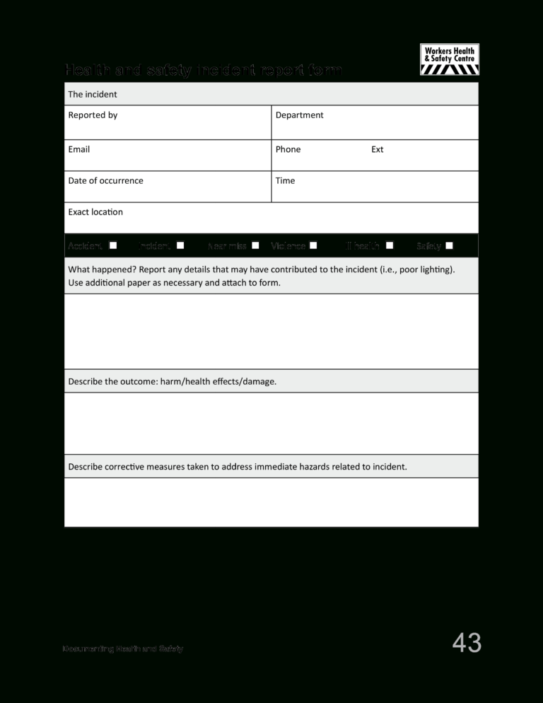 Health And Safety Report Templates At Allbusinesstemplates Throughout