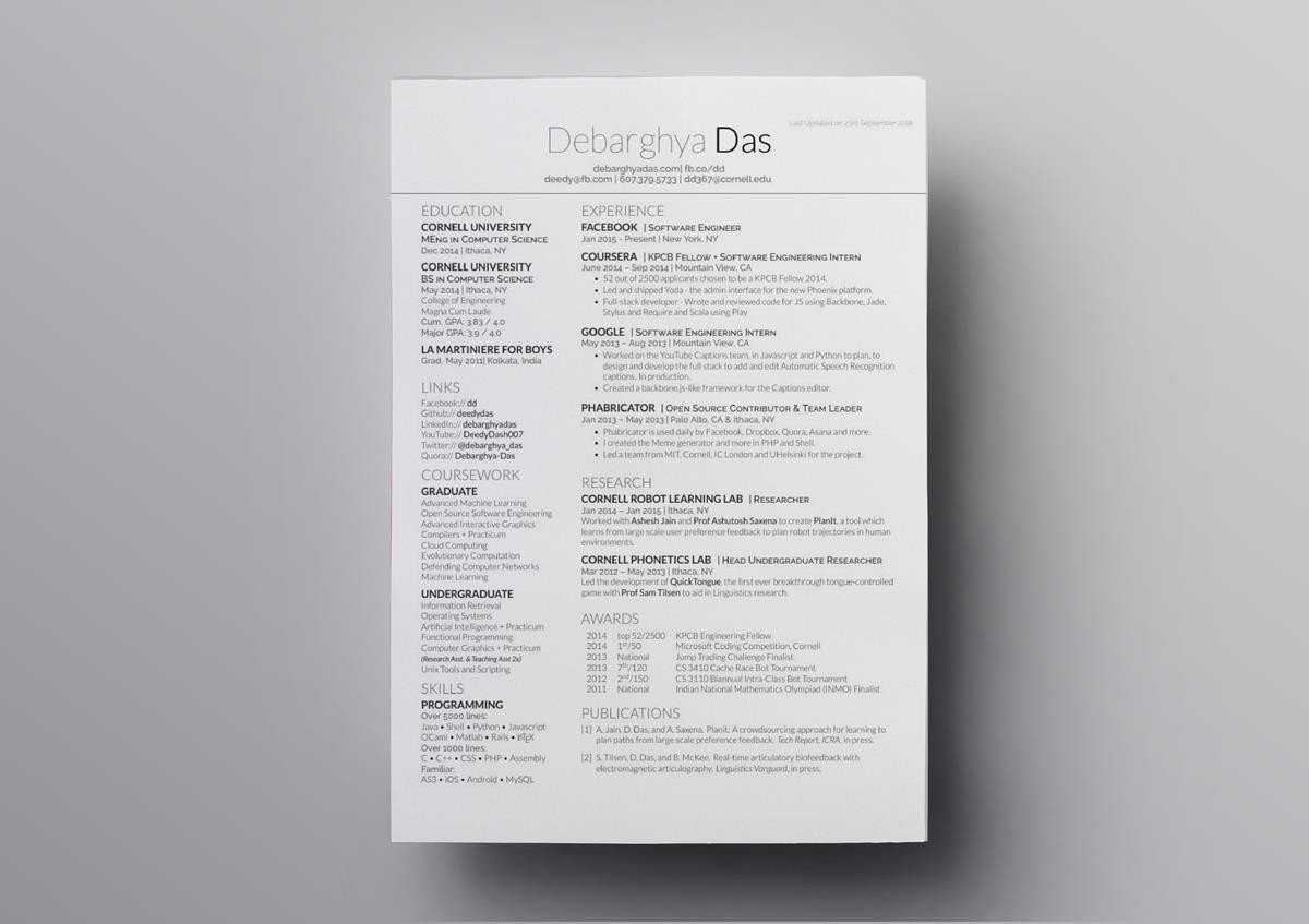 10+ Latex Resume & Cv Templates [Academic & Tech Jobs] Pertaining To Technical Report Latex Template