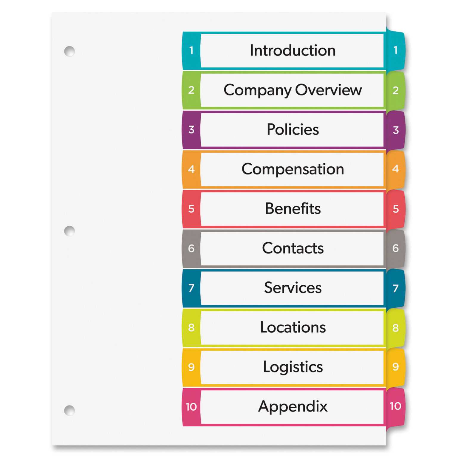 10 Tab Divider Template Dalep midnightpig co in 8 Tab Divider