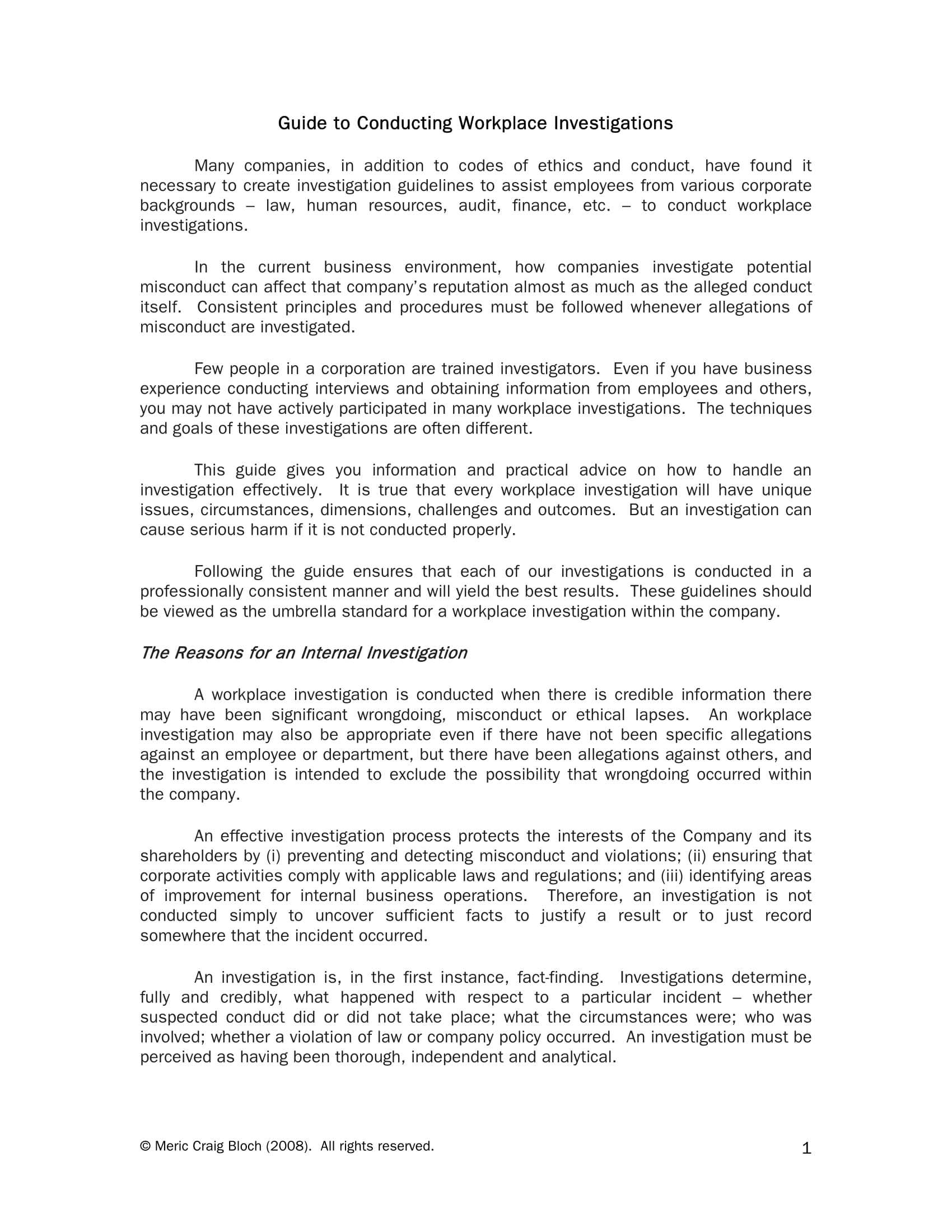 10+ Workplace Investigation Report Examples – Pdf | Examples In Hr Investigation Report Template