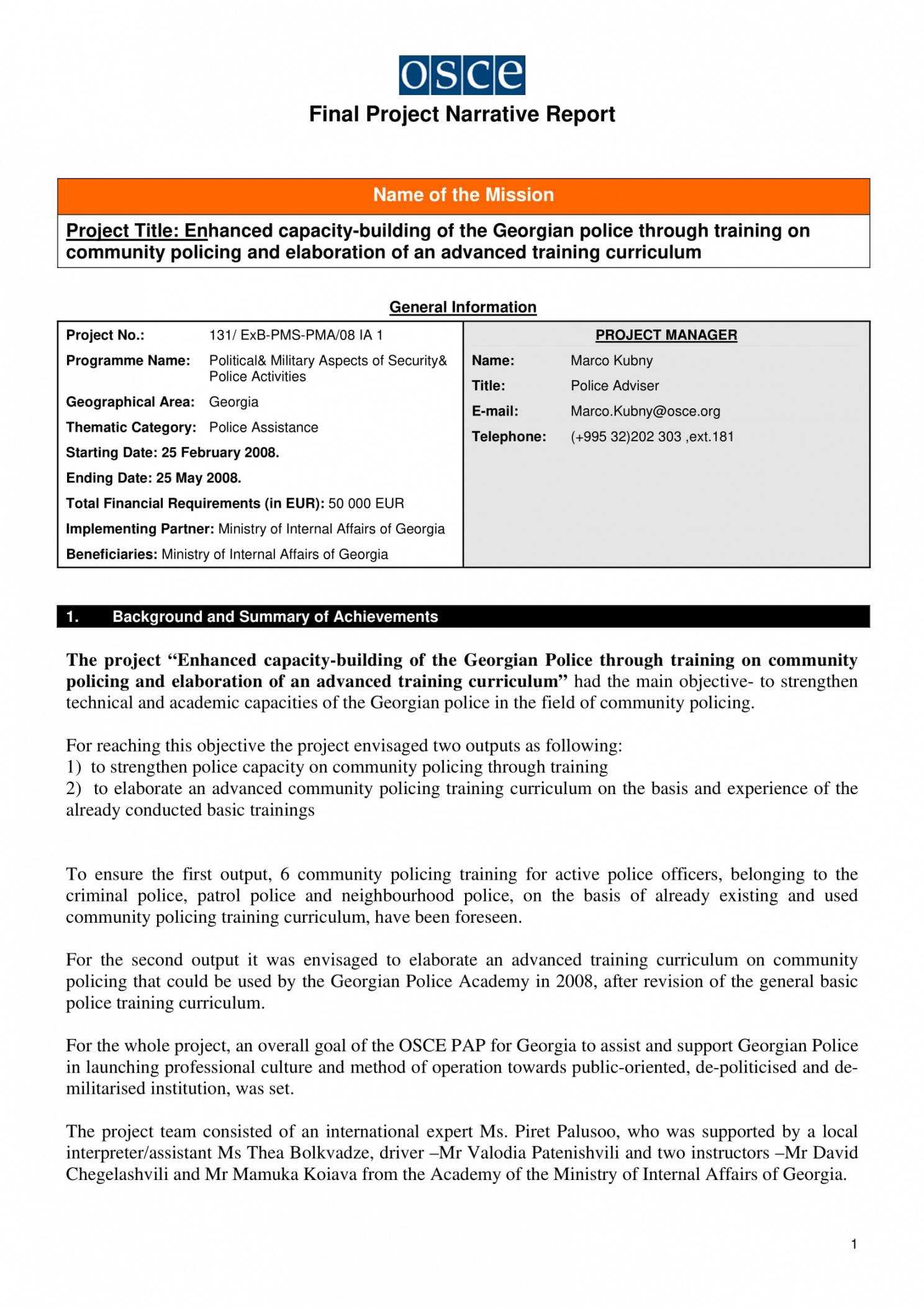 11 Narrative Report Examples Pdf Examples Field Observation Regarding Training Summary Report Template