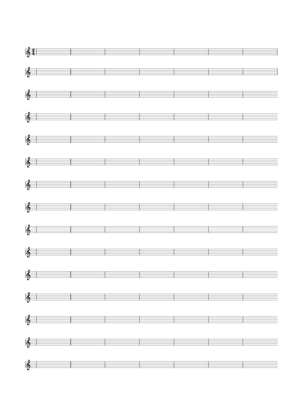 2/4 Time Signature Single Bar Blank Sheet Music | Woo! Jr With Blank Sheet Music Template For Word
