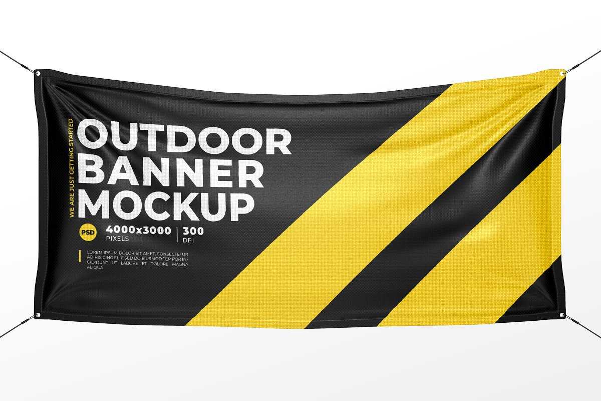 20 Banner Psd Mockups For Fantastic Banner Advertising – Kibarne With Outdoor Banner Template