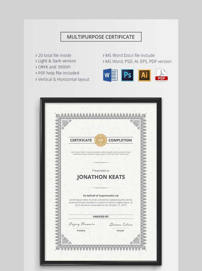 20 Best Free Microsoft Word Certificate Templates (Downloads Pertaining To Certificate Templates For Word Free Downloads