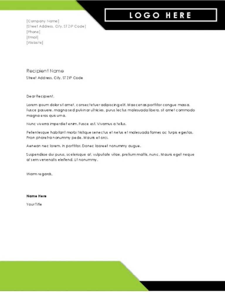 Headed Letter Template Word