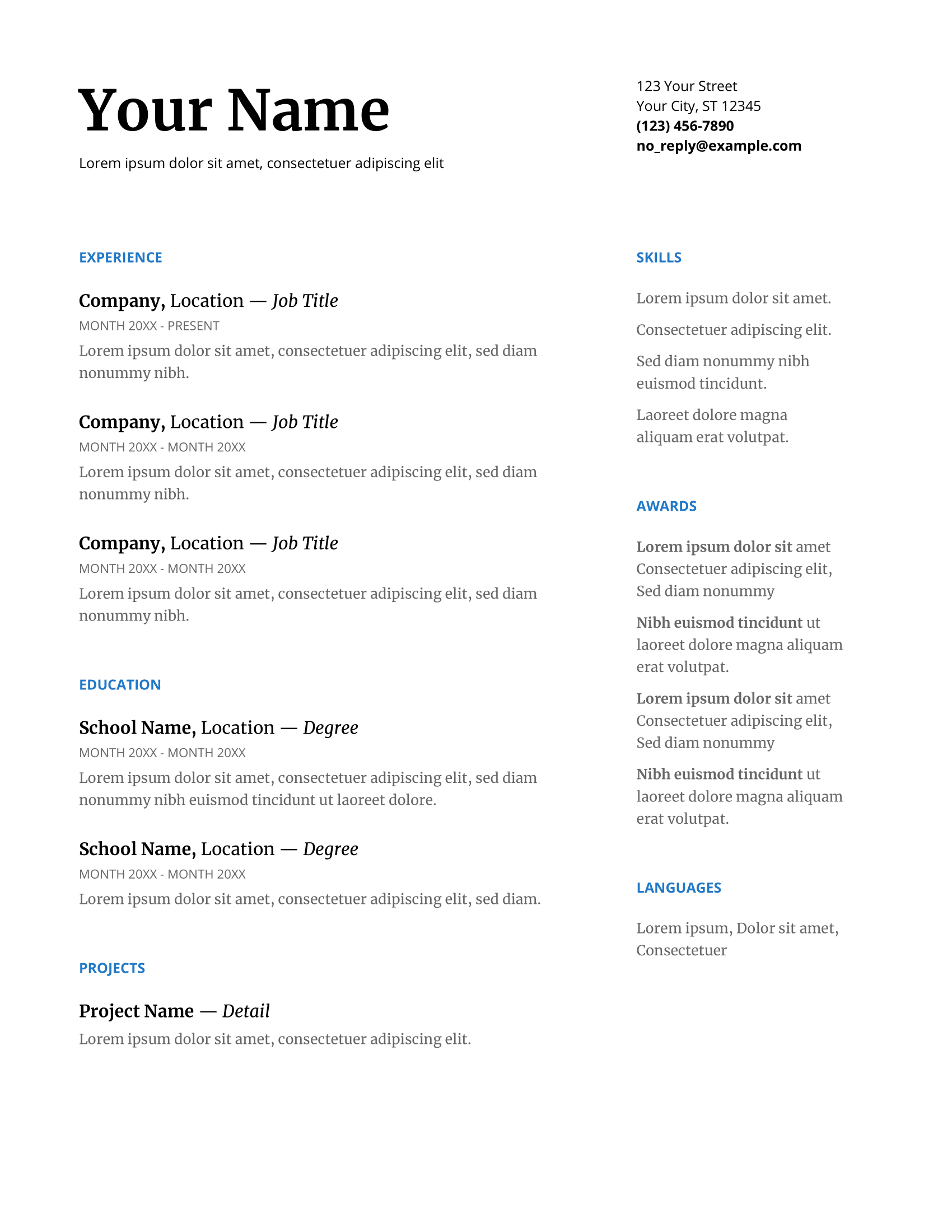 20+ Google Docs Resume Templates [Download Now] Within Google Word Document Templates