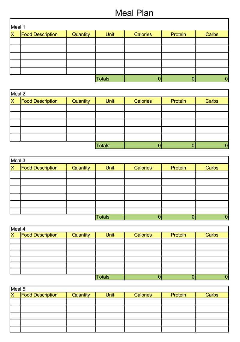 25+ Free Weekly/daily Meal Plan Templates (For Excel And Word) For Meal Plan Template Word