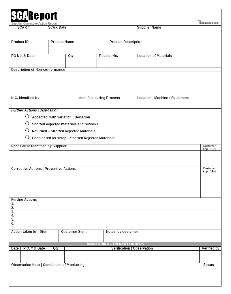 28+ [ Capa Report Sample ] | Capa For Iso 17025 Corrective For Non Conformance Report Form Template