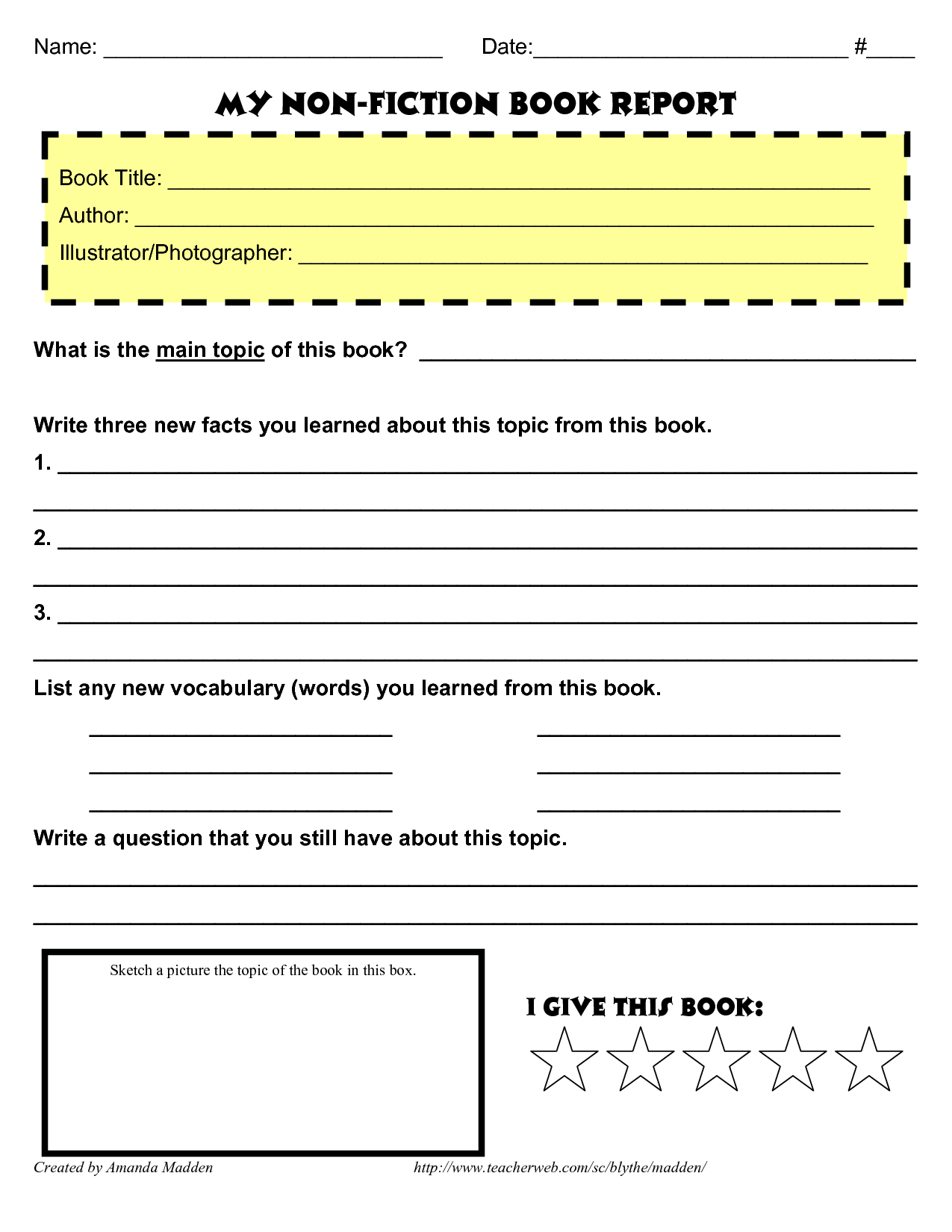 28+ [ Historical Fiction Book Report Form ] | Book Report Regarding Book Report Template Middle School