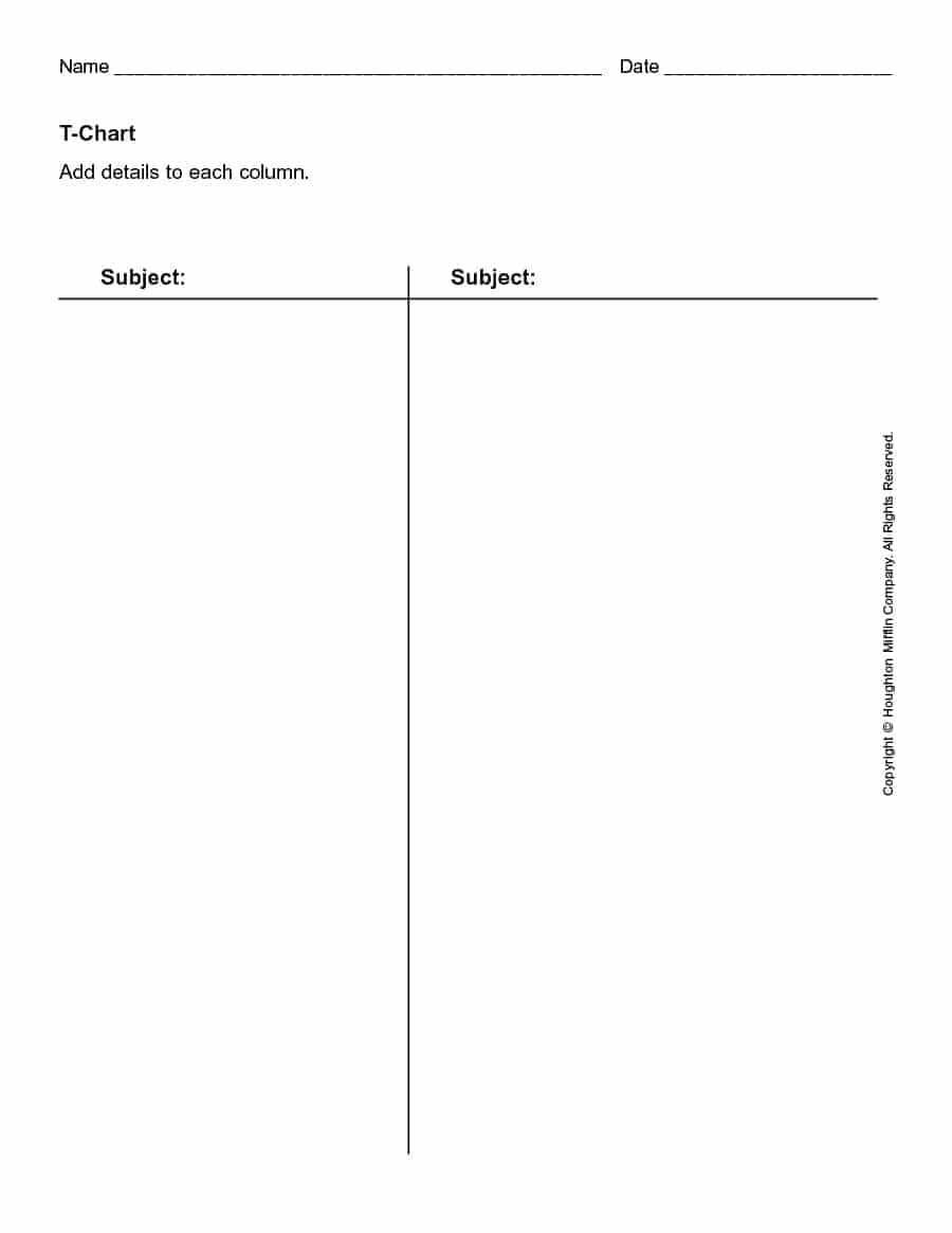 30 Printable T Chart Templates & Examples – Template Archive Within T Chart Template For Word