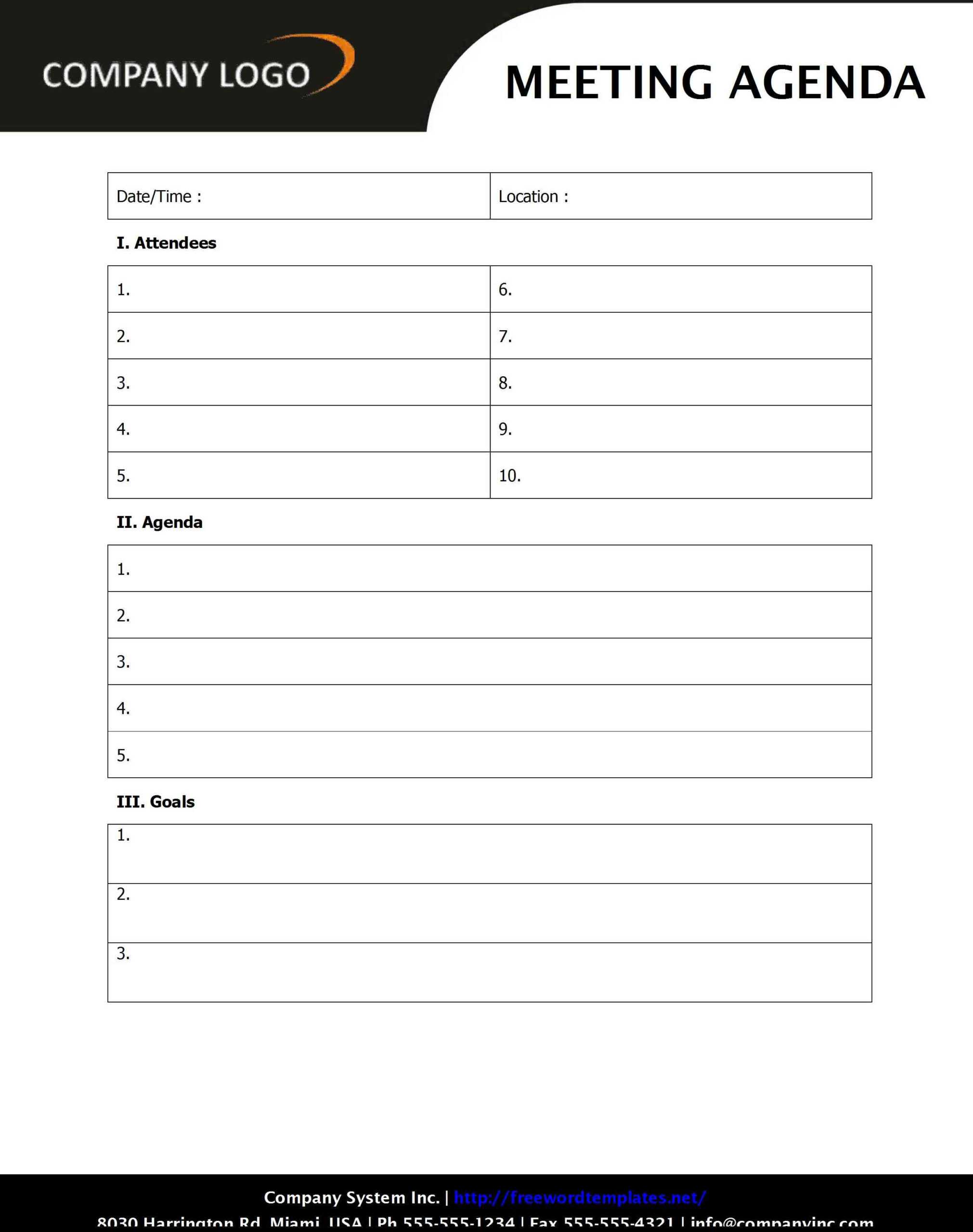 37 Printable Conference Agenda Template Word Templates In Free Meeting Agenda Templates For Word