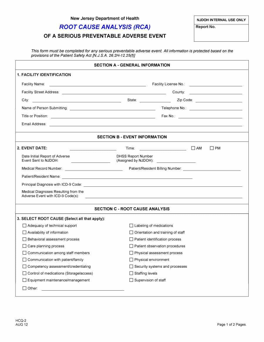 40+ Effective Root Cause Analysis Templates, Forms & Examples Within Failure Analysis Report Template