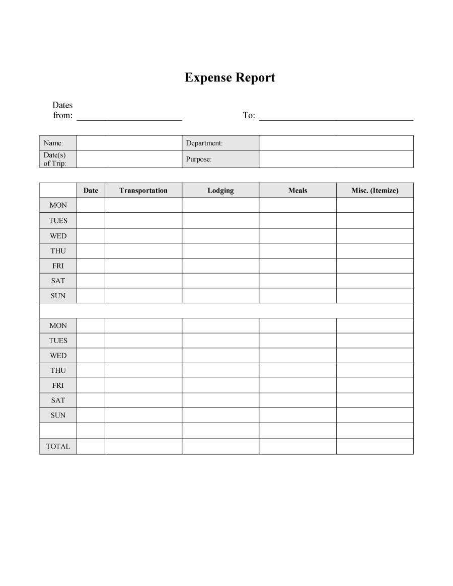 40+ Expense Report Templates To Help You Save Money ᐅ For Quarterly Expense Report Template
