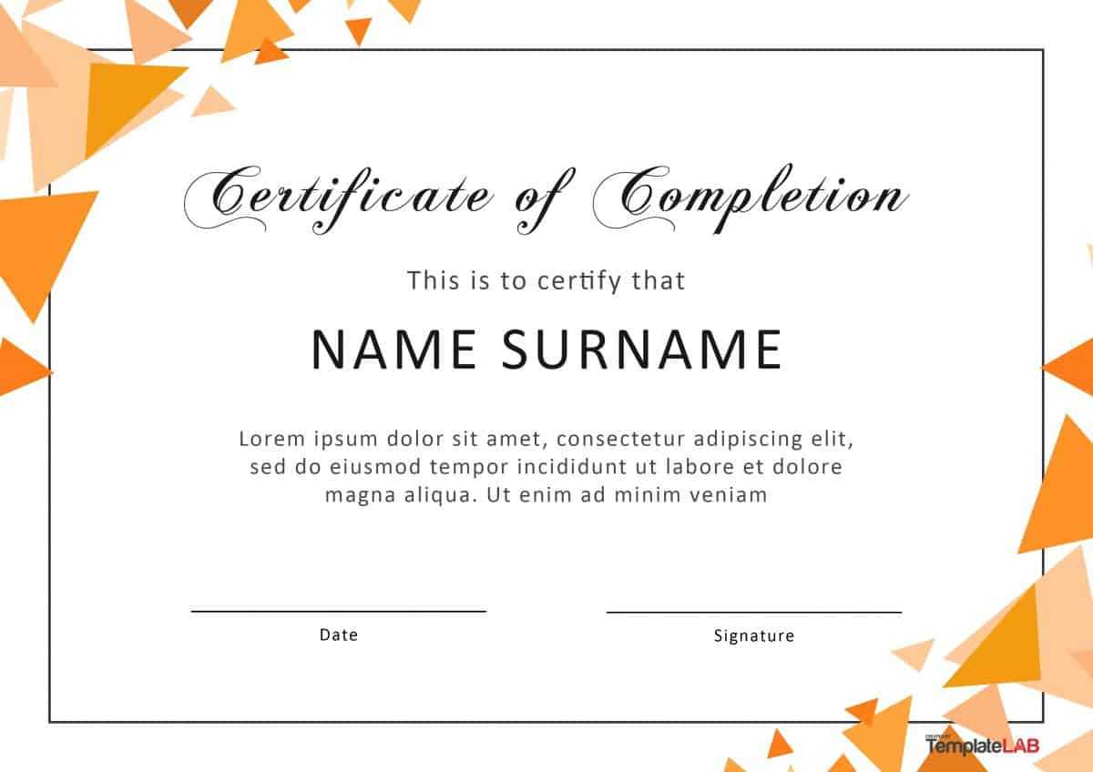 40 Fantastic Certificate Of Completion Templates [Word Within Training Certificate Template Word Format