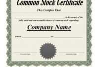 40+ Free Stock Certificate Templates (Word, Pdf) ᐅ Templatelab for Blank Share Certificate Template Free