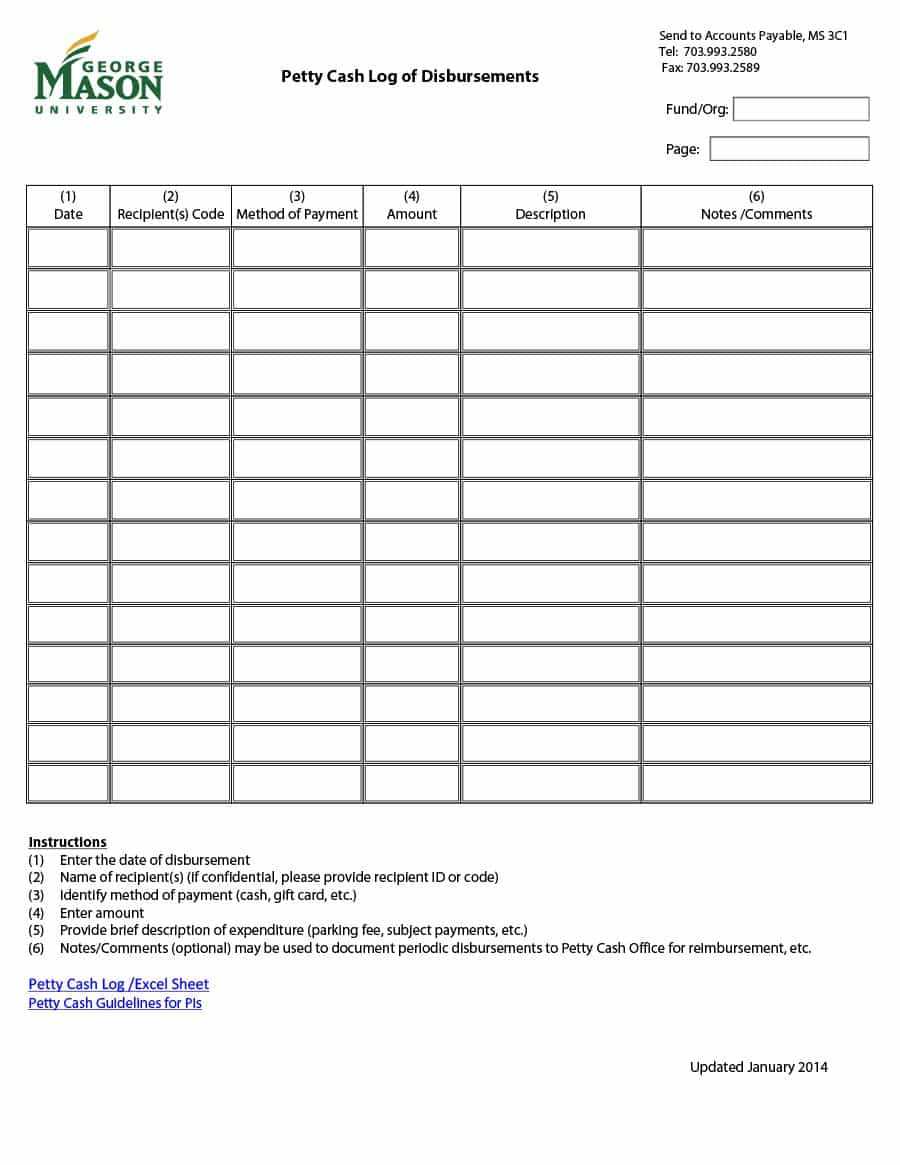 40 Petty Cash Log Templates & Forms [Excel, Pdf, Word] ᐅ In Petty Cash Expense Report Template