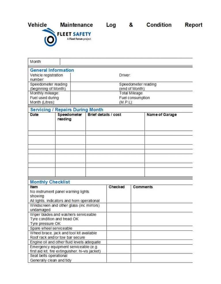 40 Printable Vehicle Maintenance Log Templates ᐅ Templatelab Within 