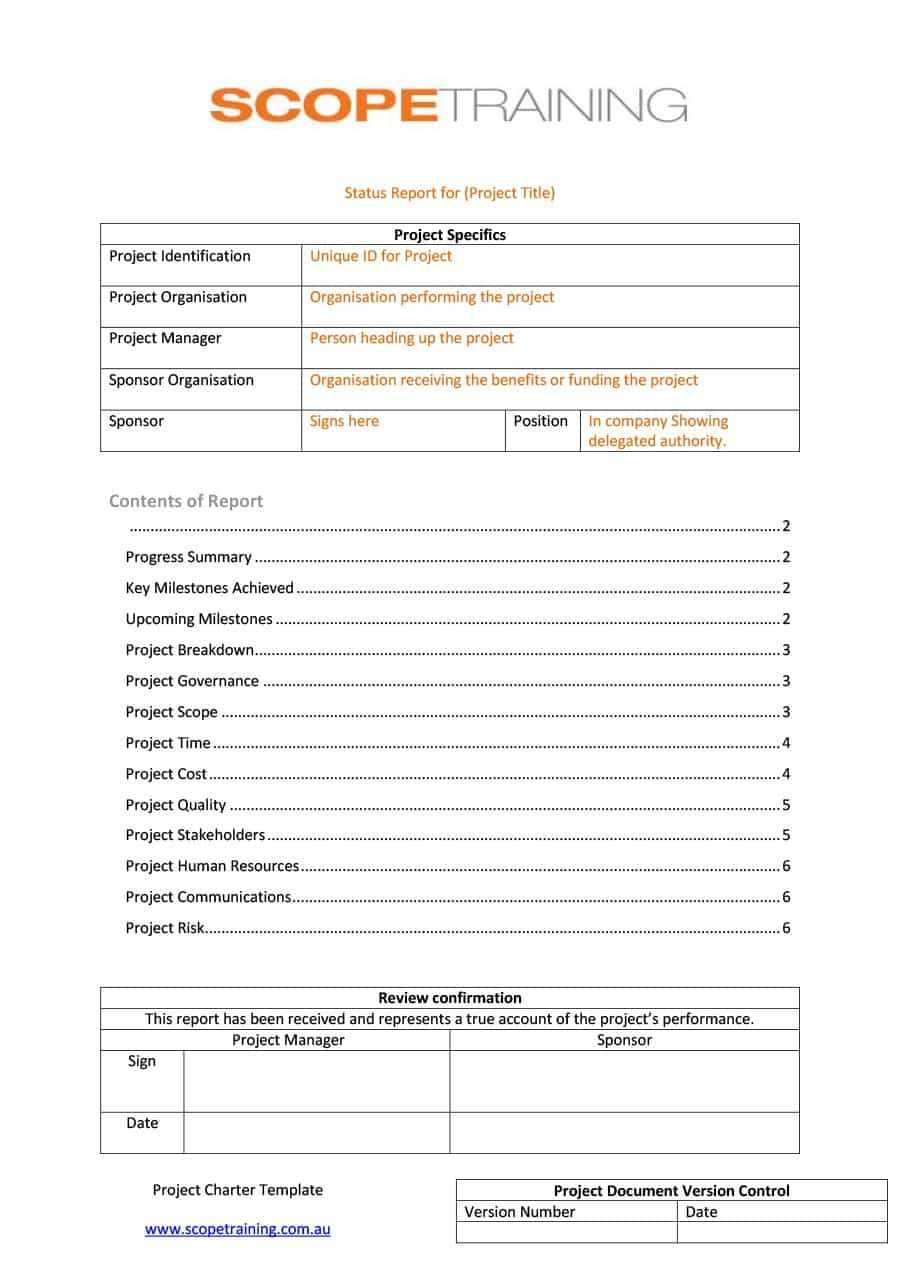 40+ Project Status Report Templates [Word, Excel, Ppt] ᐅ For Construction Status Report Template