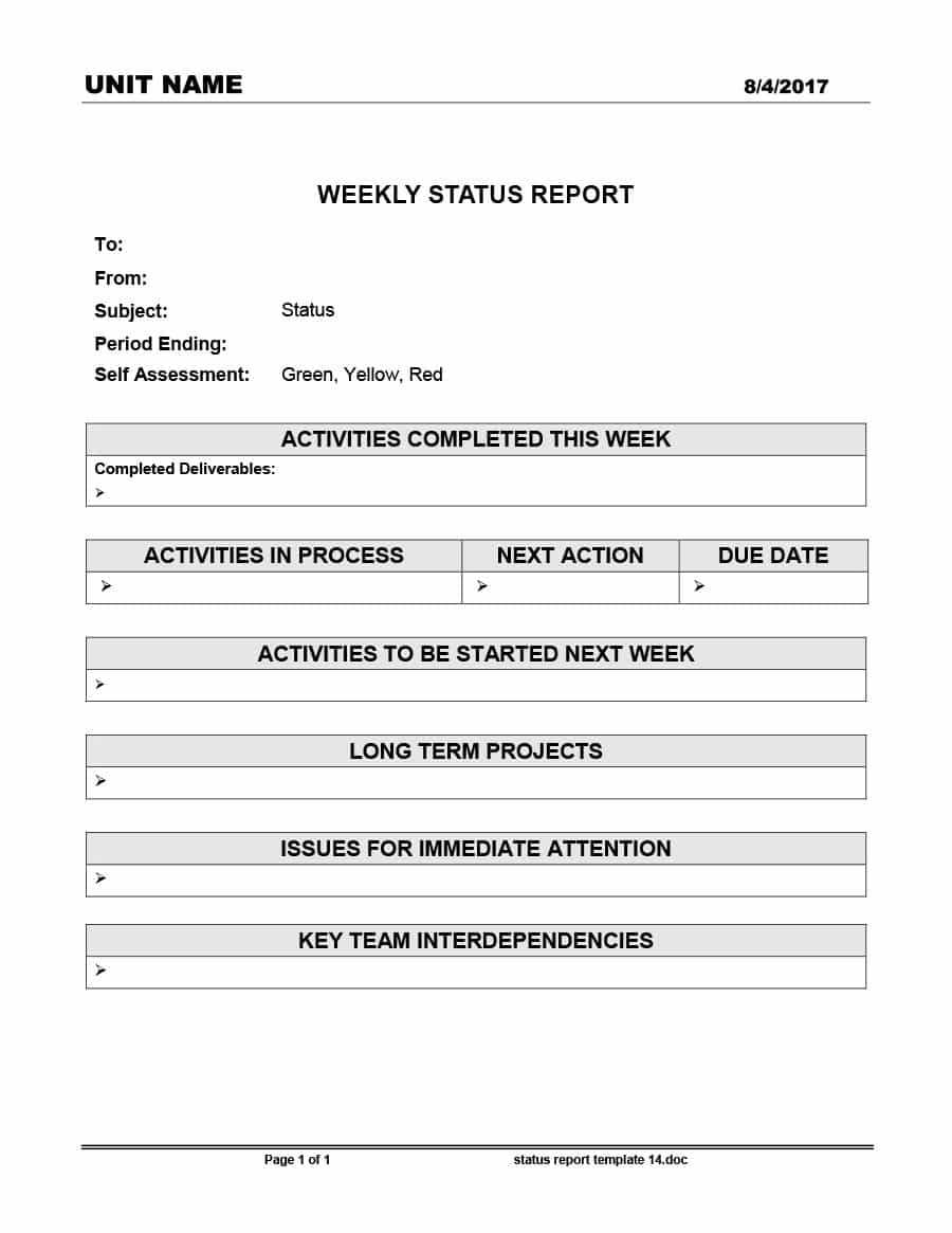 40+ Project Status Report Templates [Word, Excel, Ppt] ᐅ With Team Progress Report Template