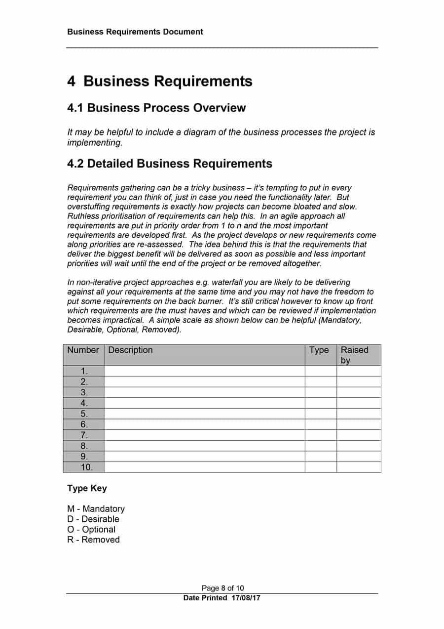 40+ Simple Business Requirements Document Templates ᐅ Inside Report Requirements Document Template
