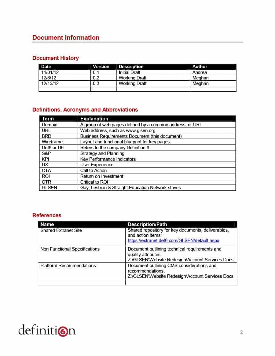40+ Simple Business Requirements Document Templates ᐅ Regarding Report Requirements Document Template