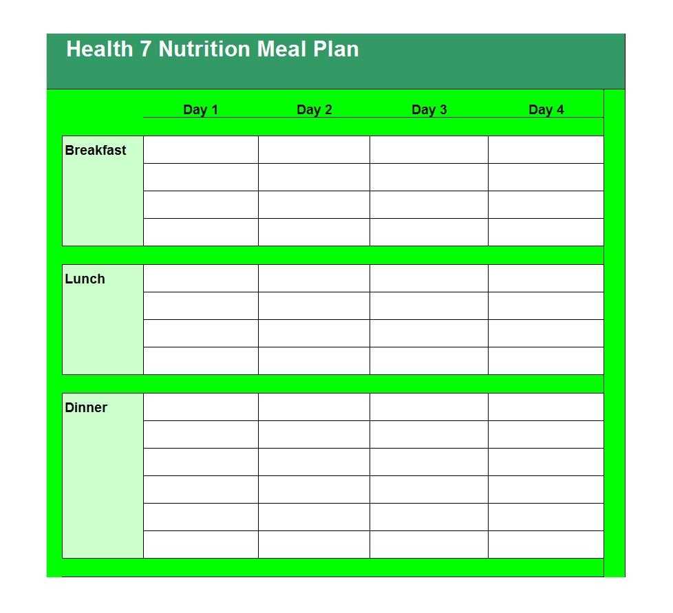 40+ Weekly Meal Planning Templates ᐅ Templatelab Intended For Meal Plan Template Word