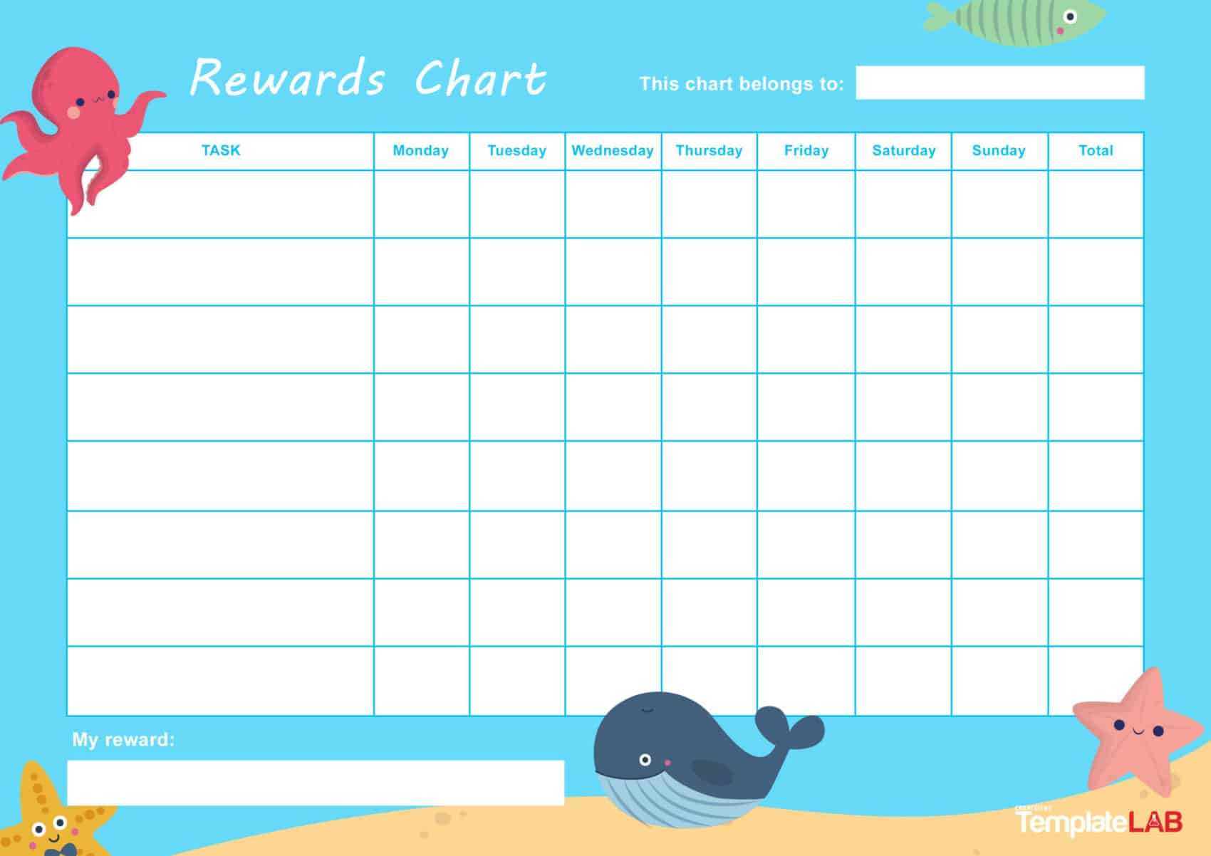 44 Printable Reward Charts For Kids (Pdf, Excel & Word) Throughout 33 Up Label Template Word