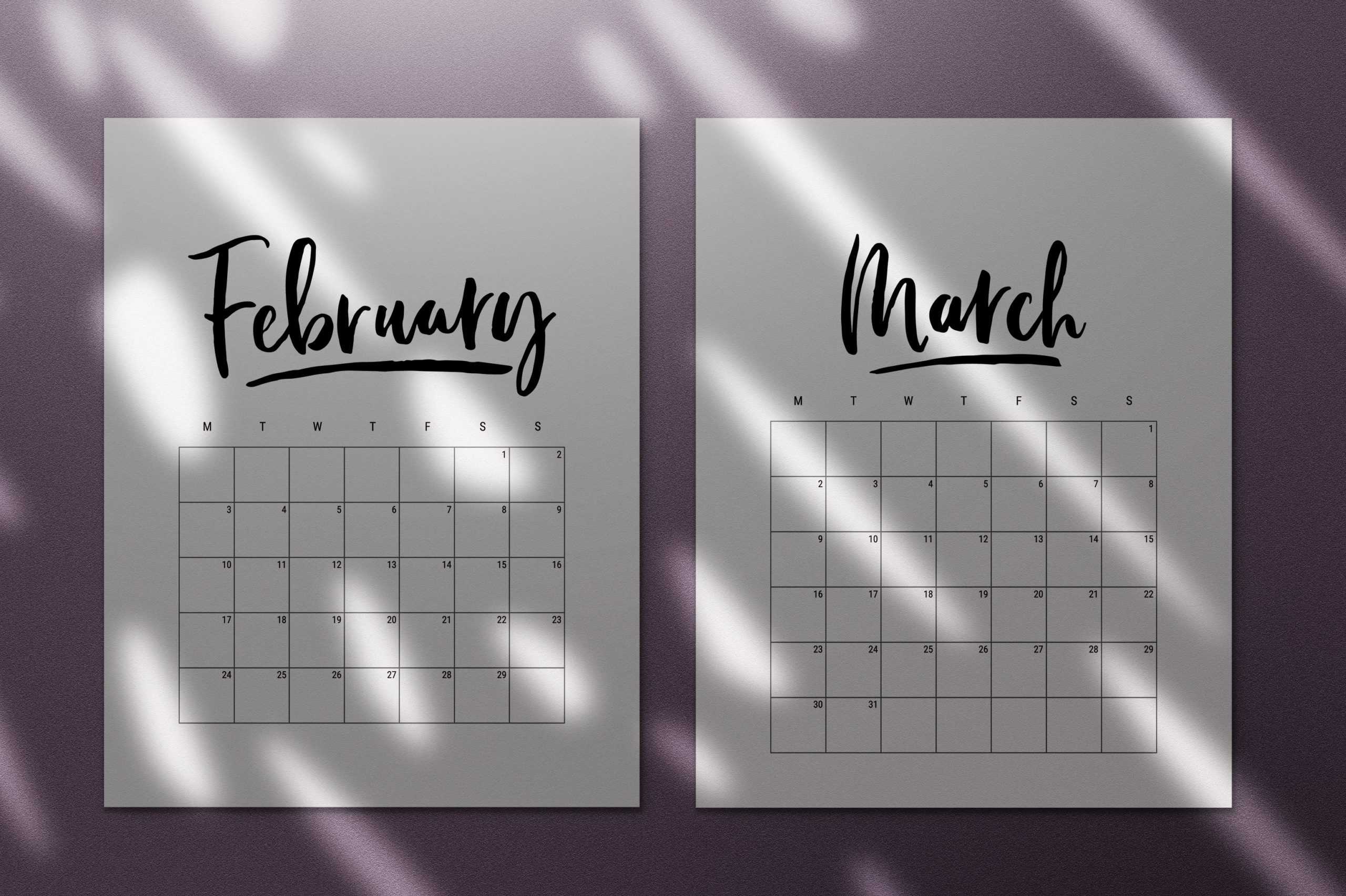 45 Best Printable Calendars 2020 (Both Free And Premium) With Regard To Blank Word Wall Template Free