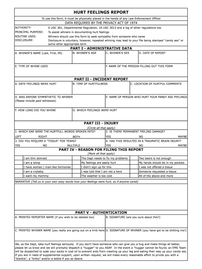 4554E Hurt Feelings Report Template | Wiring Library With Hurt Feelings Report Template
