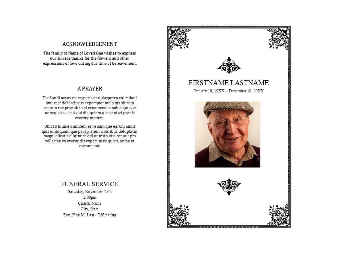 47 Free Funeral Program Templates (In Word Format) ᐅ Inside Obituary Template Word Document