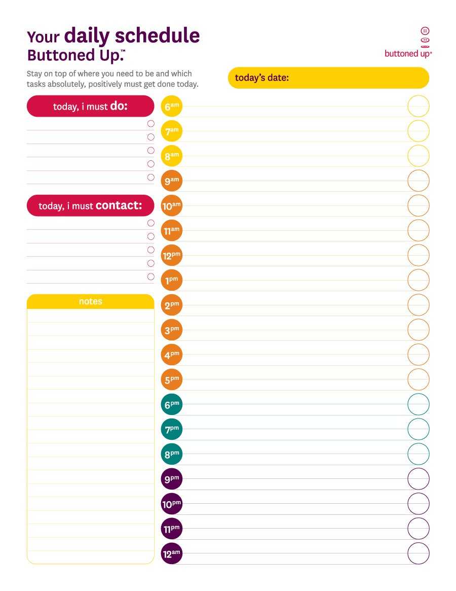 47 Printable Daily Planner Templates (Free In Word/excel/pdf) With Regard To Printable Blank Daily Schedule Template