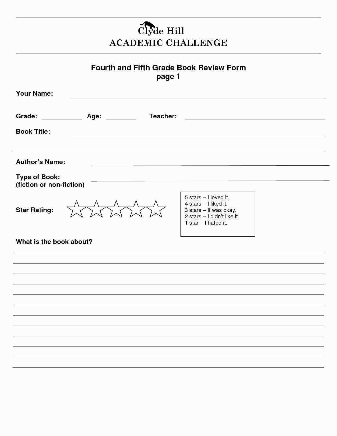 4Th Grade Book Report Worksheets | Printable Worksheets And With Book Report Template Grade 1