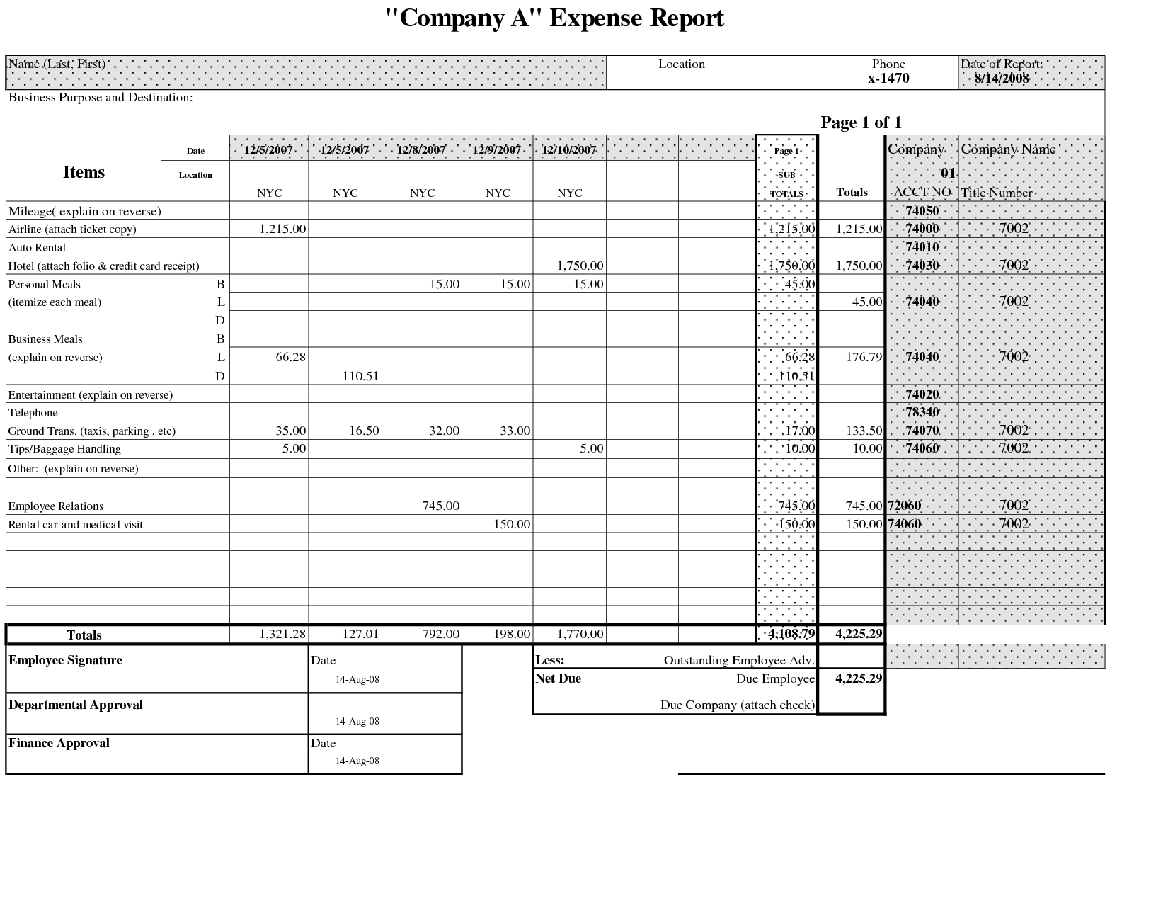 5 New Excel Report Templates | Excel Templates Throughout Company Expense Report Template
