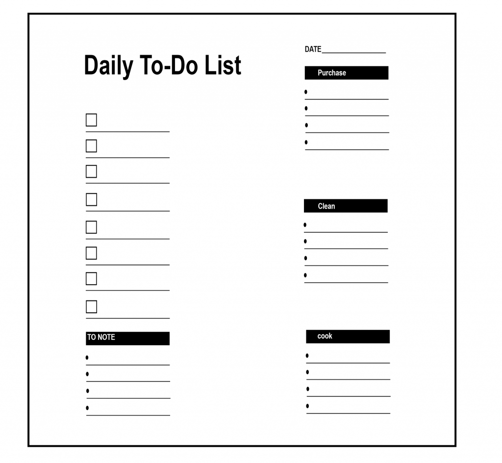 5+ Printable Daily To Do List 2020 Templates | Best Pertaining To Blank To Do List Template
