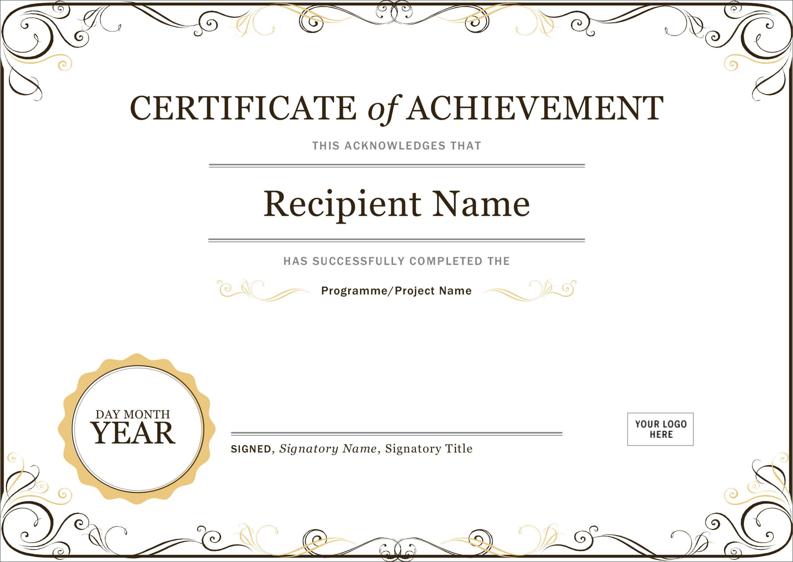 50 Free Creative Blank Certificate Templates In Psd With Regard To Training Certificate Template Word Format