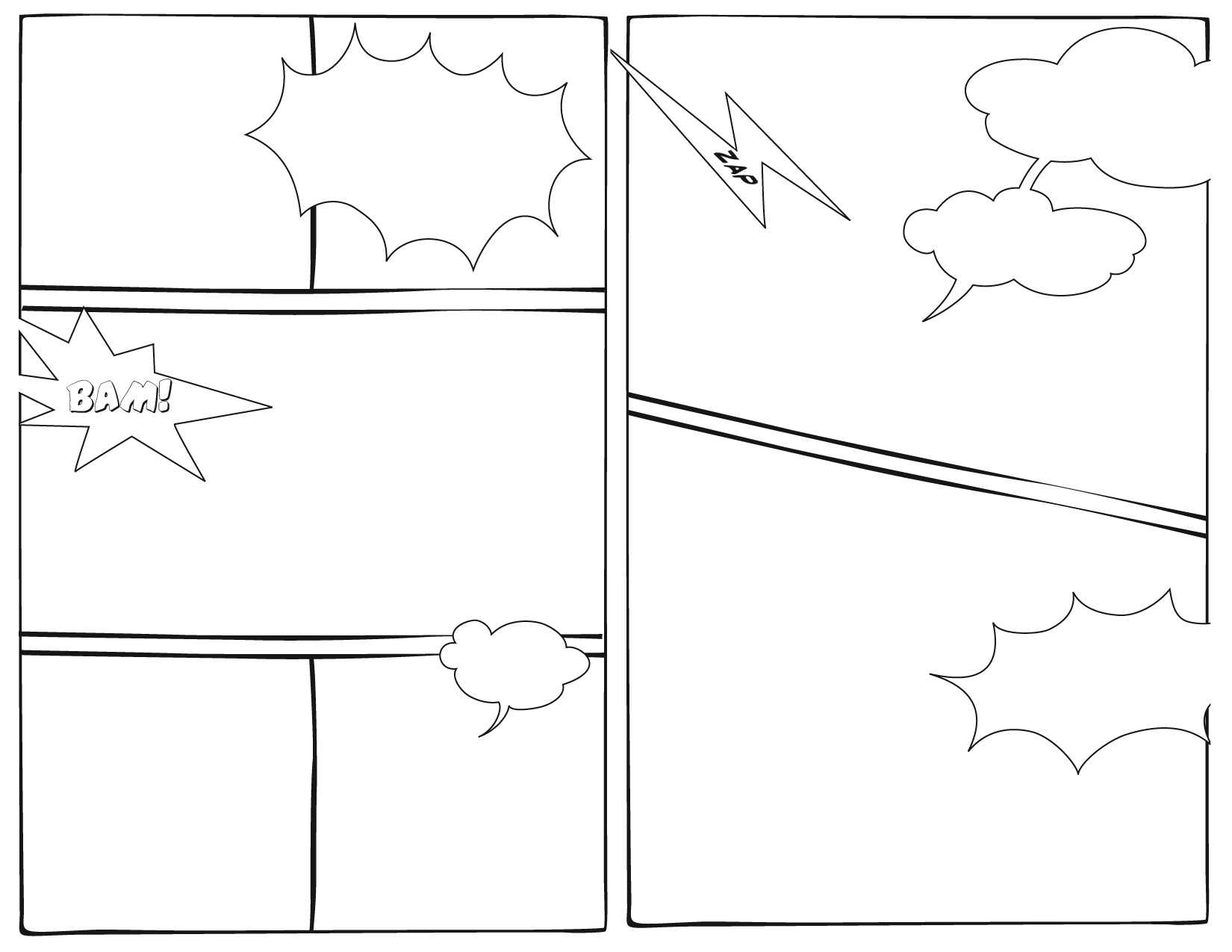 7 Best Images Of Printable Comic Book Layout Template Regarding Printable Blank Comic Strip Template For Kids