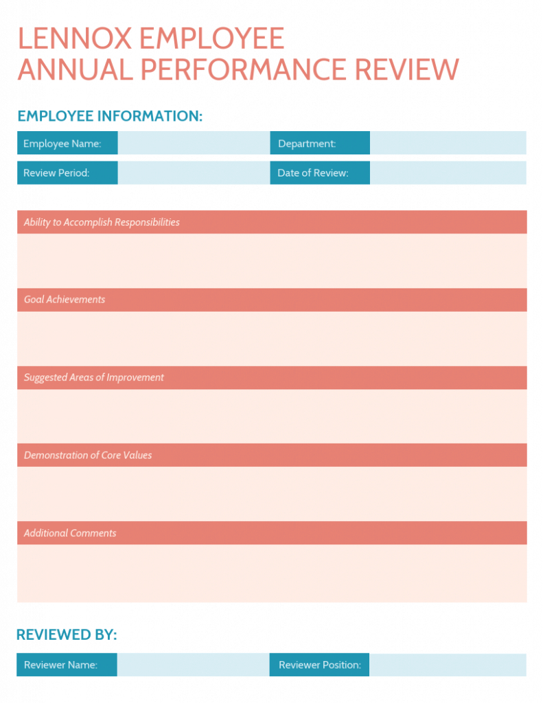 7 Highly Customizable Employee Performance Review Templates Within Annual Review Report Template