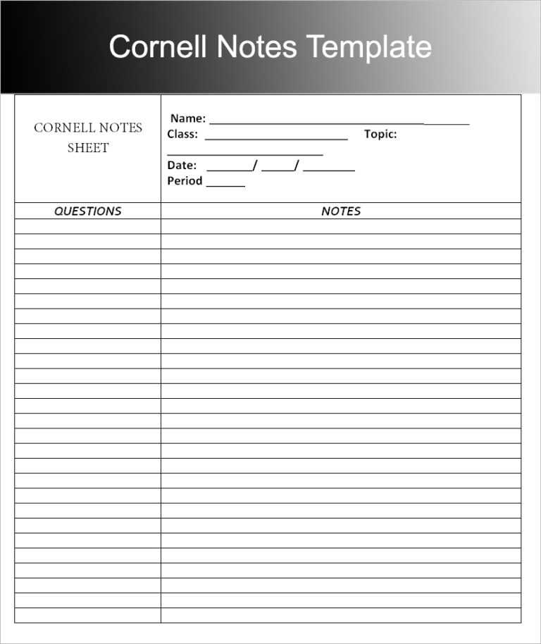 8+ Printable Cornell Notes Templates Free Word, Pdf Format within ...