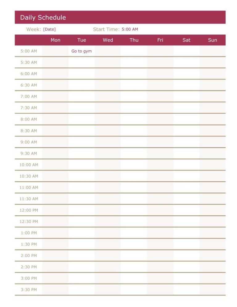 81 Blank Daily Calendar Template Printable For Freedaily in Printable ...
