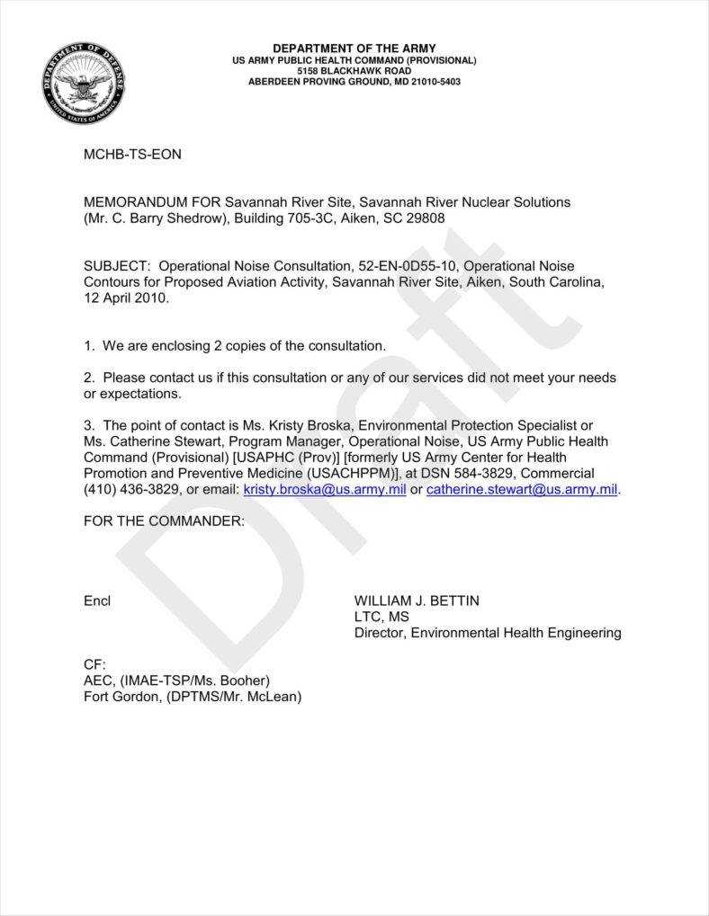 9+ Army Letterhead Templates | Free Samples, Examples With Army Memorandum Template Word