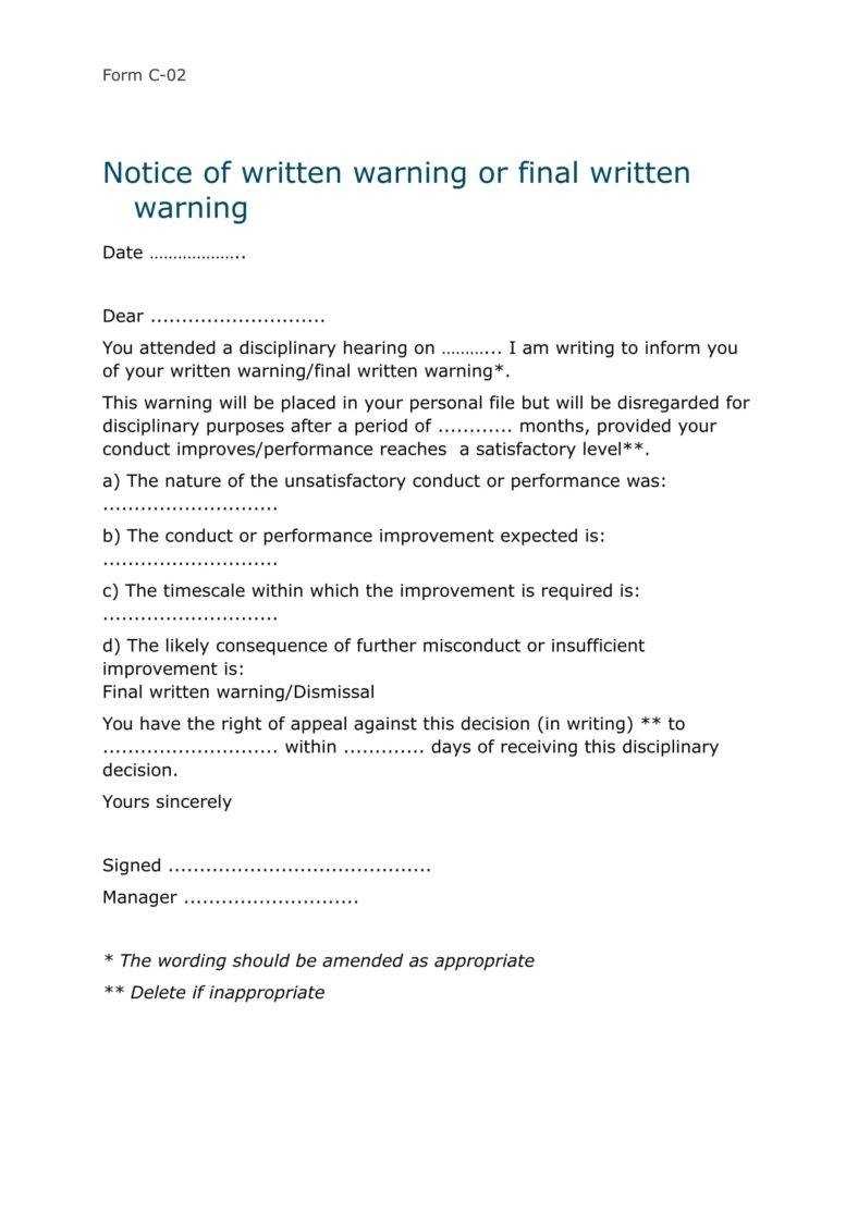 9+ Disciplinary Warning Letters – Free Samples, Examples With Investigation Report Template Disciplinary Hearing