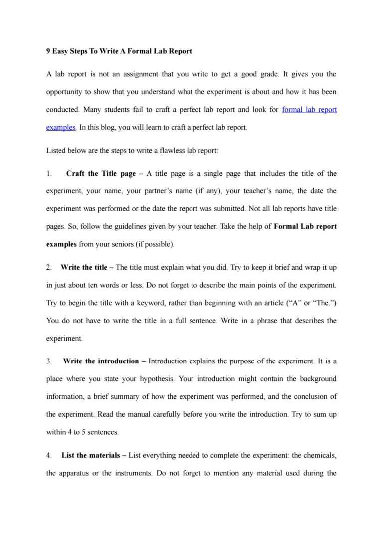 9 Easy Steps To Write A Formal Lab Reportrocky.starnes16 with Formal ...