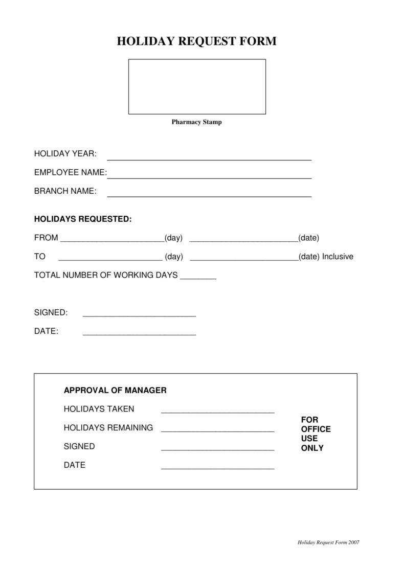 9+ Holiday Request Form Templates – Pdf, Doc | Free Pertaining To Check Request Template Word
