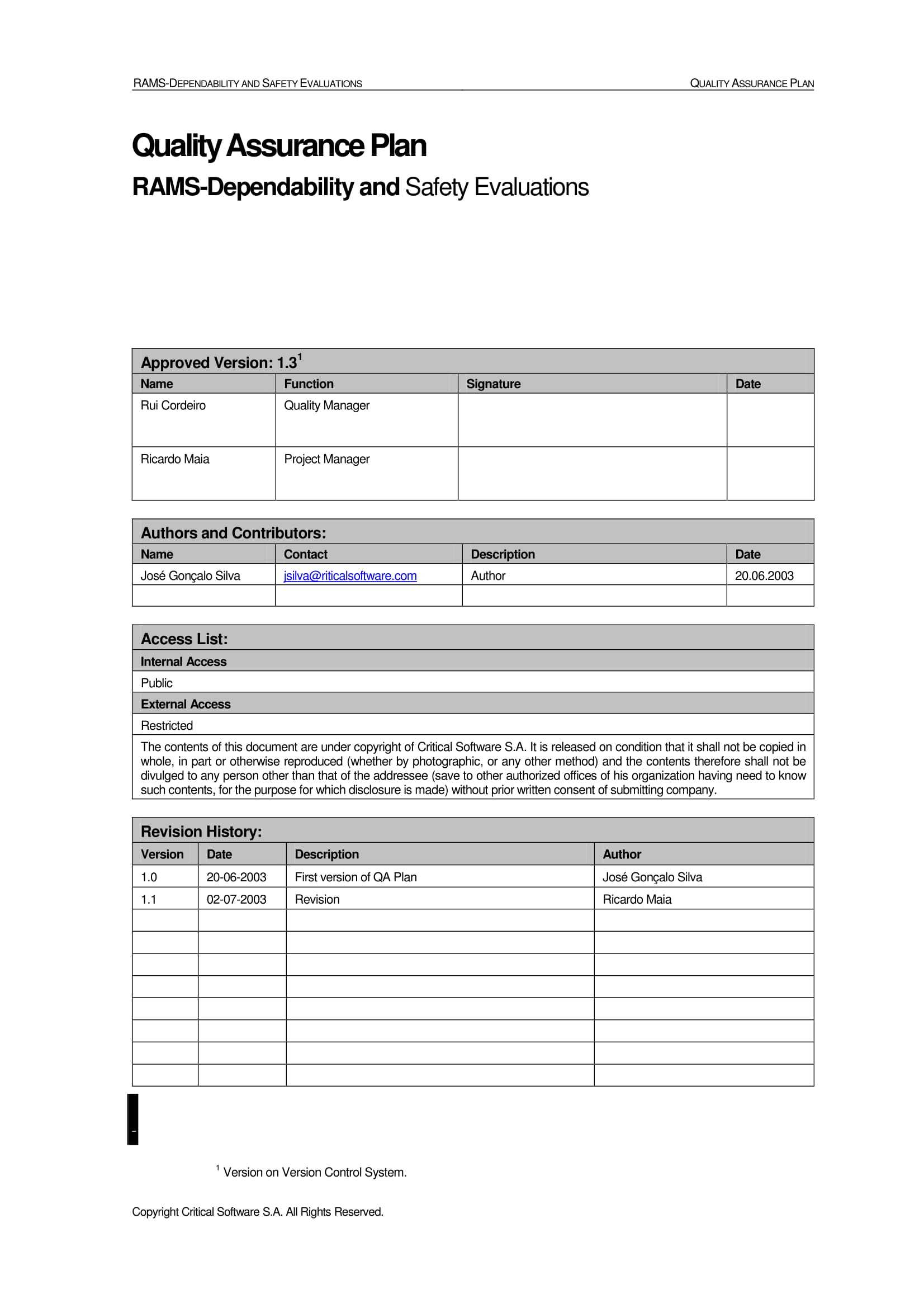 9+ Software Quality Assurance Plan Examples – Pdf | Examples Intended For Software Quality Assurance Report Template