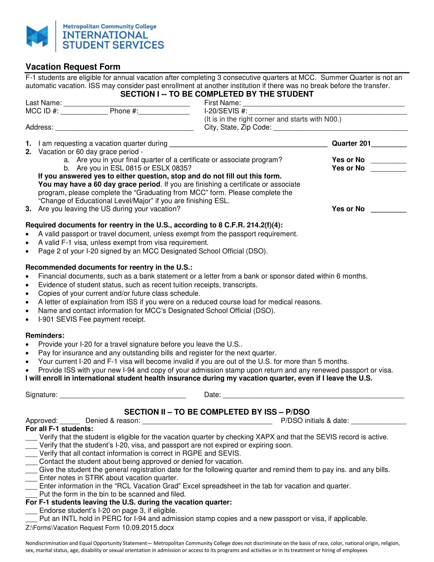 9+ Vacation Request Form Examples – Pdf | Examples Intended For Travel Request Form Template Word