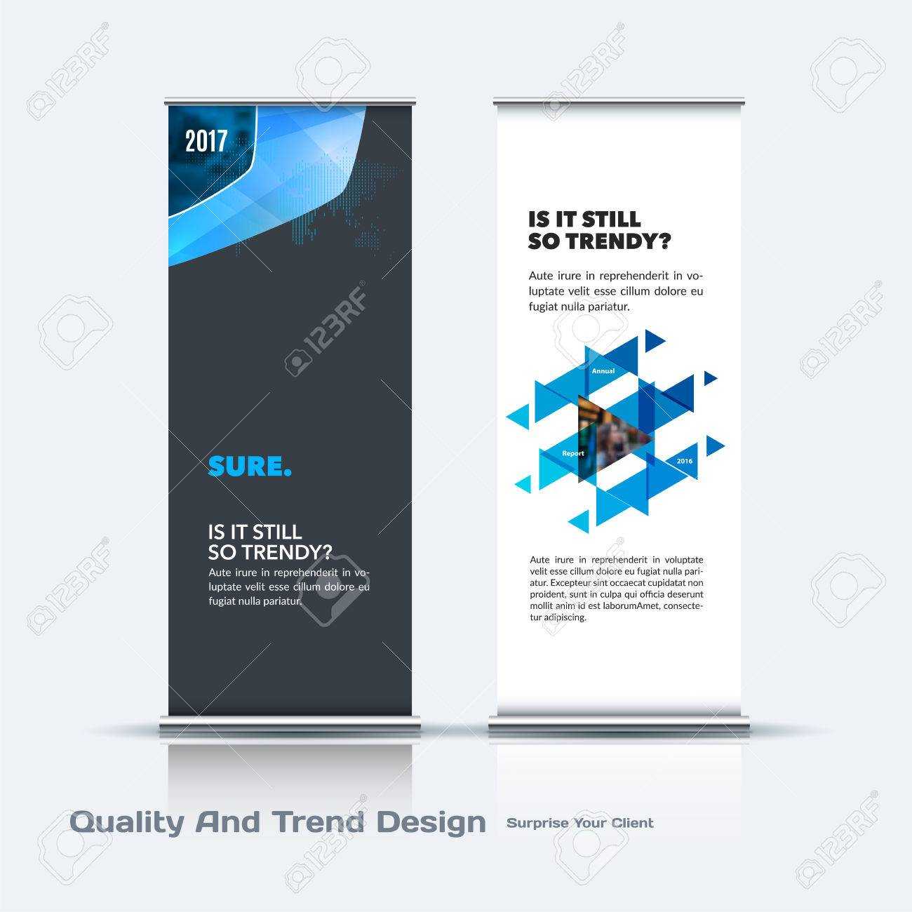 Abstract Business Vector Set Of Modern Roll Up Banner Stand Design Template  With Colourful Soft, Rounded Shapes Throughout Banner Stand Design Templates