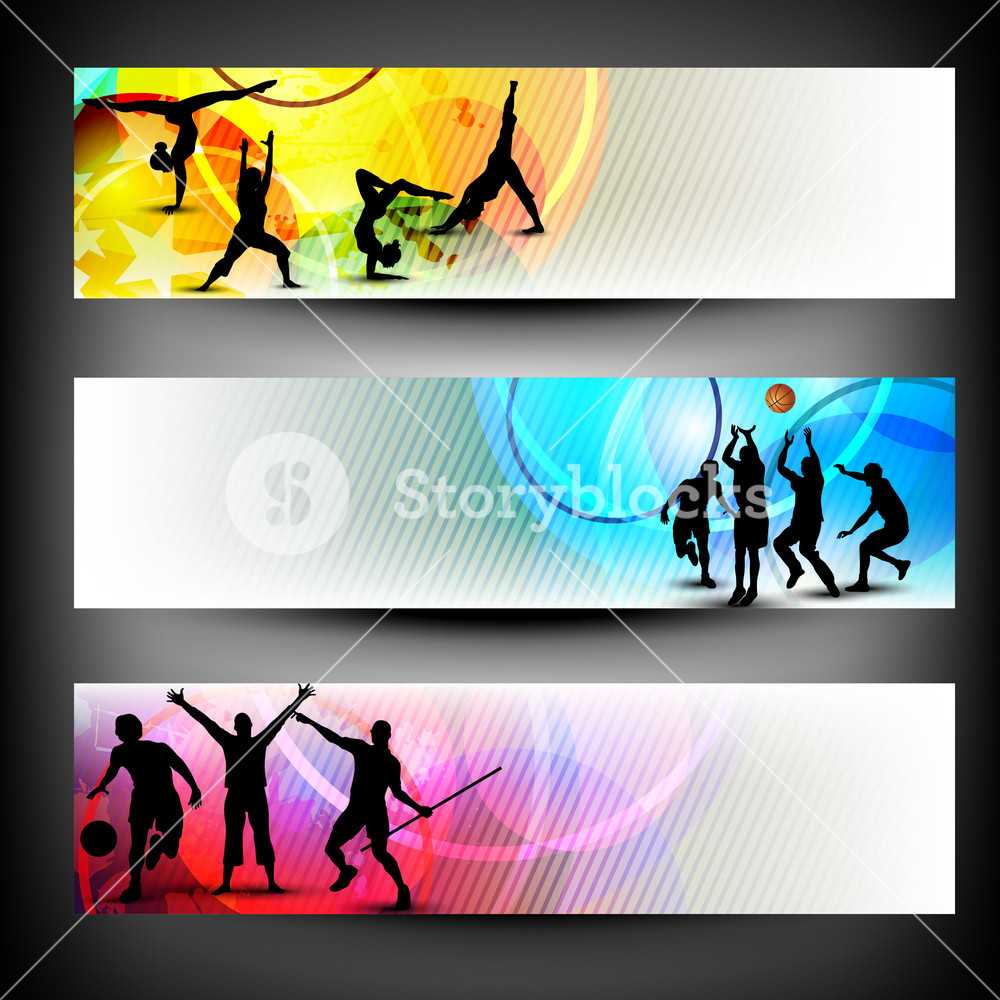 Abstract Colorful Sport Banners Set. Royalty Free Stock In Sports Banner Templates