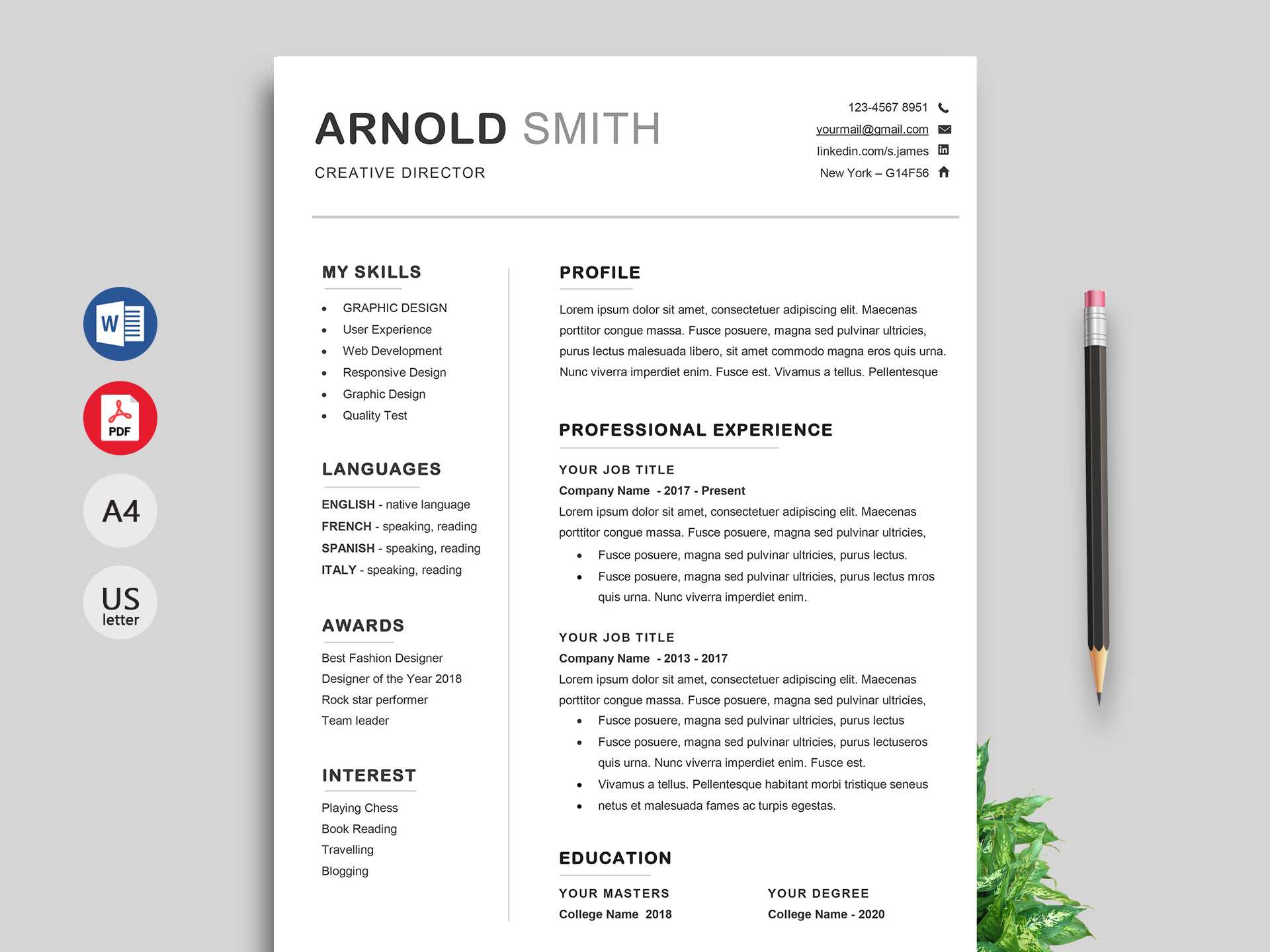 Ace Classic Cv Template Word - Resumekraft In Free Downloadable Resume Templates For Word