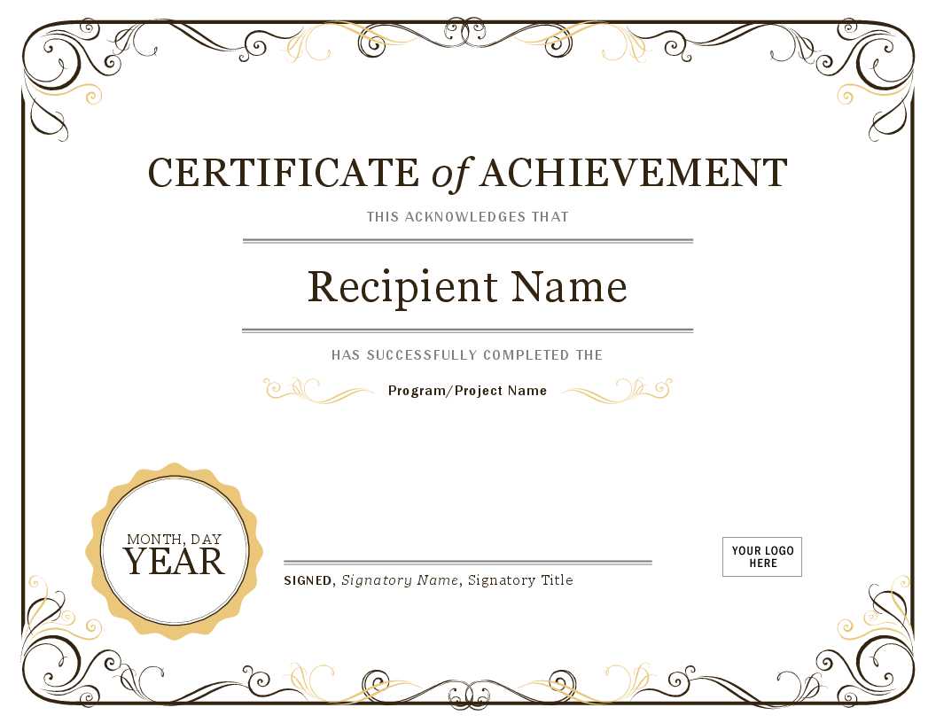 Achievement Award Certificate Template - Dalep.midnightpig.co Pertaining To Blank Certificate Of Achievement Template