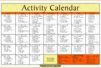 Activity Calendar Template – Printable Week Calendar with Blank Activity Calendar Template